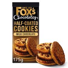 Fox chocolatey half coated cookies